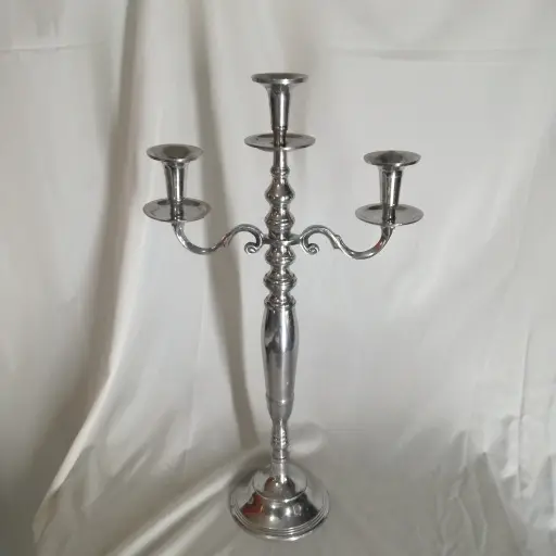 A silver candelabra